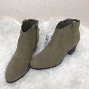 Faux-Suede Western Ankle Boots for Women 6.5